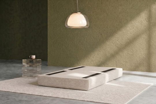 Pouf convertible et modulable - Velours côtelé Blanc