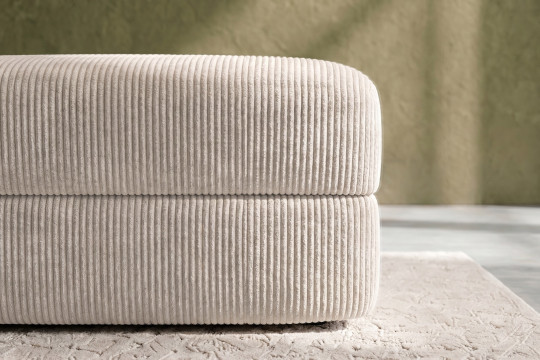 Pouf convertible et modulable - Velours côtelé Blanc