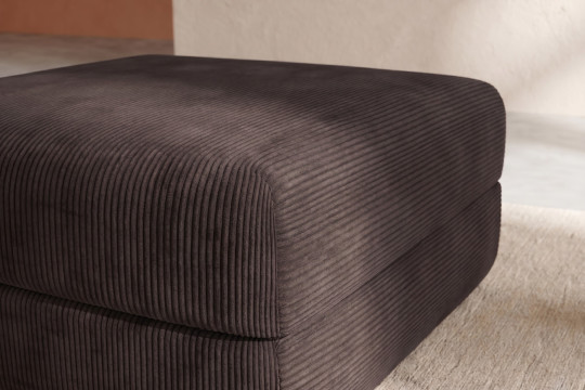 Pouf convertible et modulable - Velours côtelé Marron