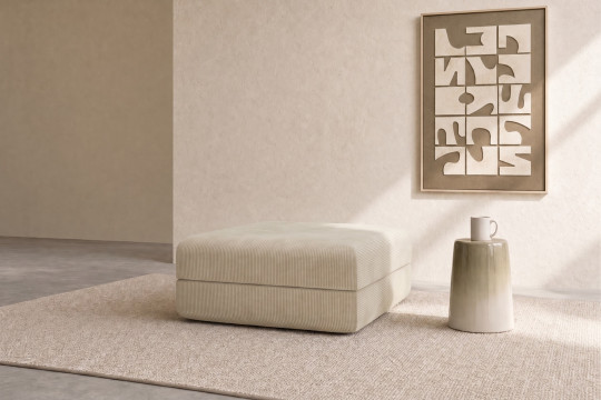 Pouf convertible et modulable - Velours côtelé Beige