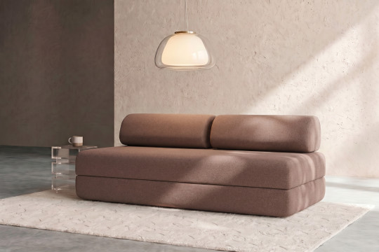 Canapé 3 places convertible et modulable - Tissu lisse Terracotta