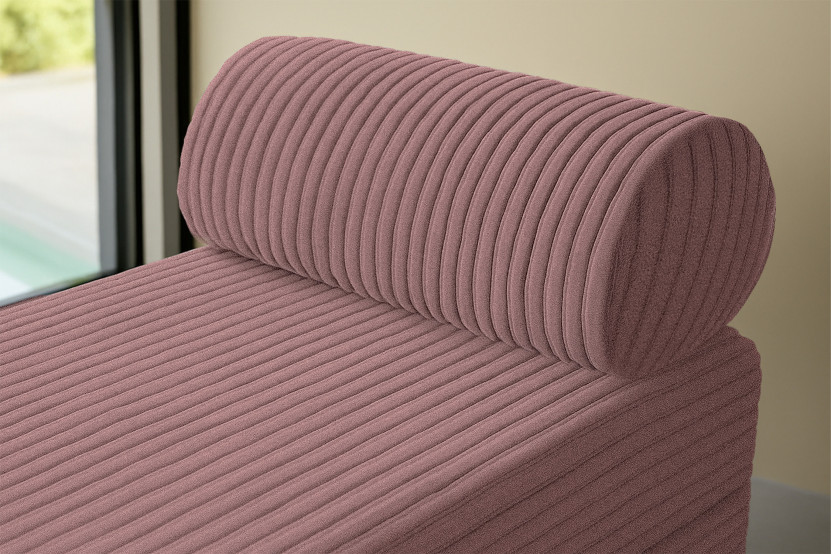Méridienne convertible et modulable - Velours côtelé XL - Rose