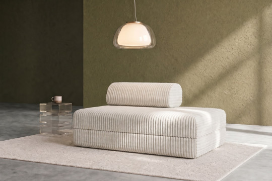 Canapé 2 places convertible et modulable - Velours côtelé XL Blanc
