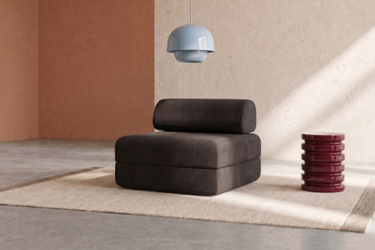 Fauteuil convertible et modulable - Velours côtelé Marron