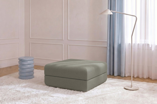 Pouf convertible et modulable - Tissu lisse Taupe