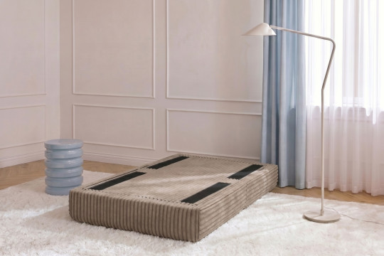 Pouf convertible et modulable - Velours côtelé XL Marron