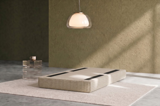 Pouf convertible et modulable - Velours côtelé XL Beige