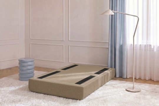 Pouf convertible et modulable - Tissu lisse Marron