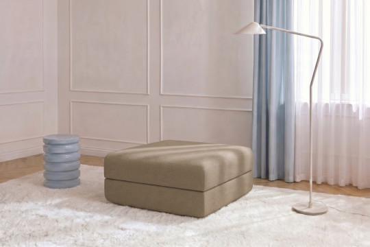 Pouf convertible et modulable - Tissu lisse Marron