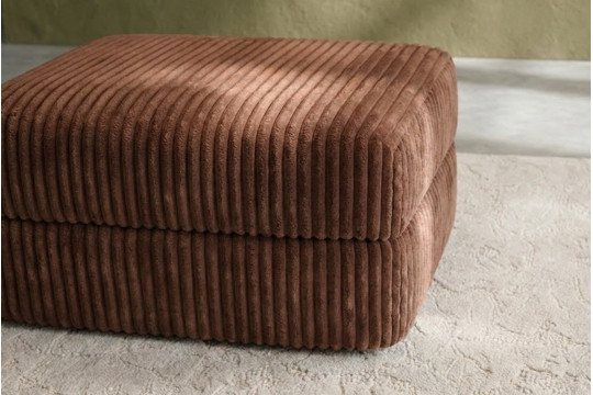 Pouf convertible et modulable - Velours côtelé XL Terracotta