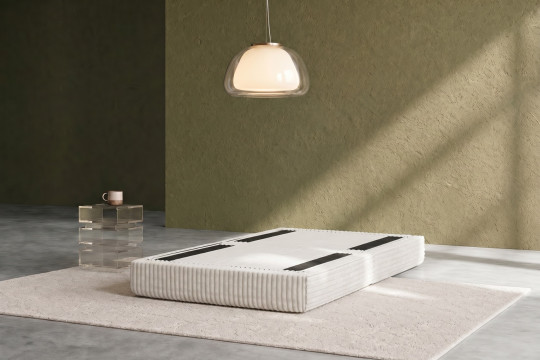 Pouf convertible et modulable - Velours côtelé XL Blanc