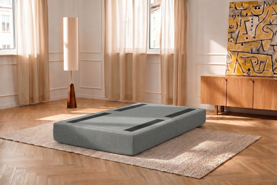 Pouf convertible et modulable - Tissu lisse Gris