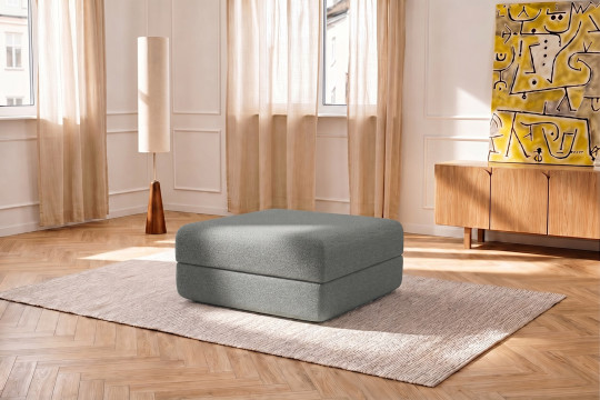 Pouf convertible et modulable - Tissu lisse Gris