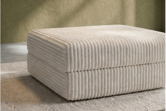 Pouf convertible et modulable - Velours côtelé XL Blanc