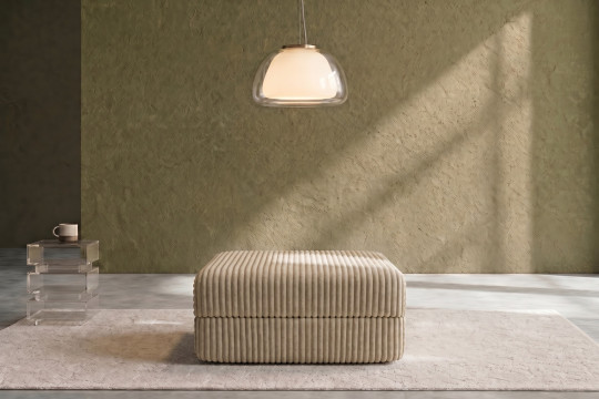 Pouf convertible et modulable - Velours côtelé XL Beige