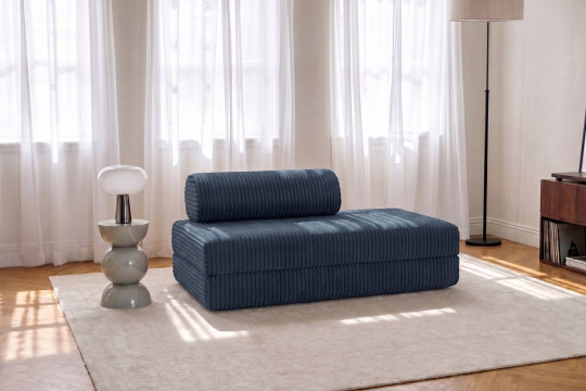 Canapé 2 places convertible et modulable - Velours côtelé XL Bleu