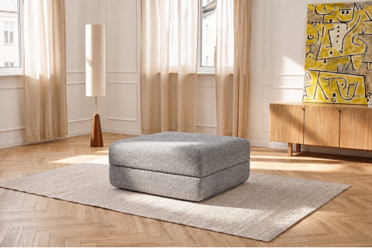 Pouf convertible et modulable - Tissu tweed Gris