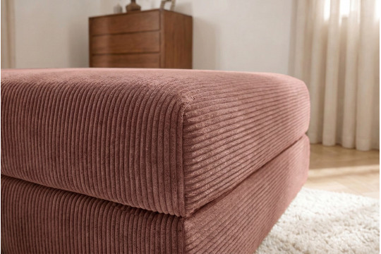 Pouf convertible et modulable - Velours côtelé Rose