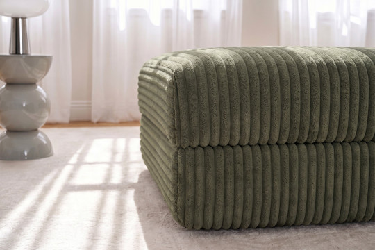 Pouf convertible et modulable - Velours côtelé XL Vert