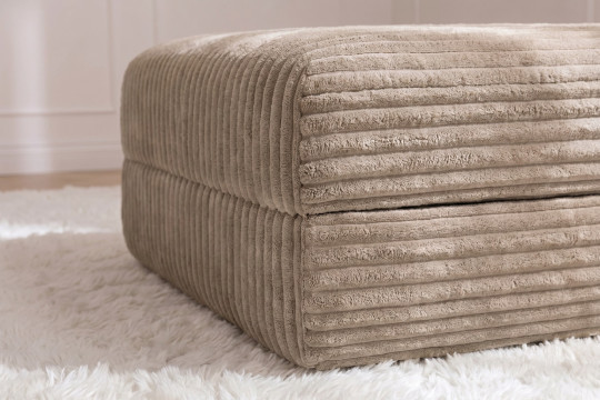 Pouf convertible et modulable - Velours côtelé XL Marron