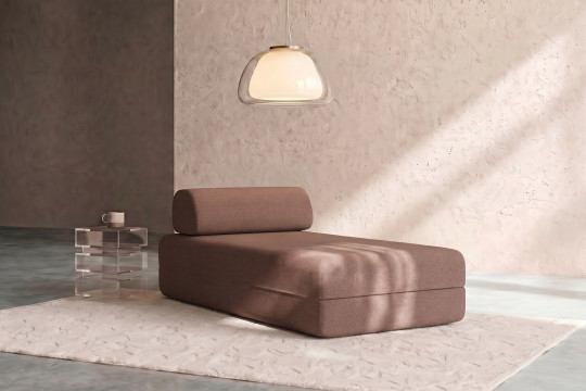 Méridienne convertible et modulable - Tissu lisse Terracotta
