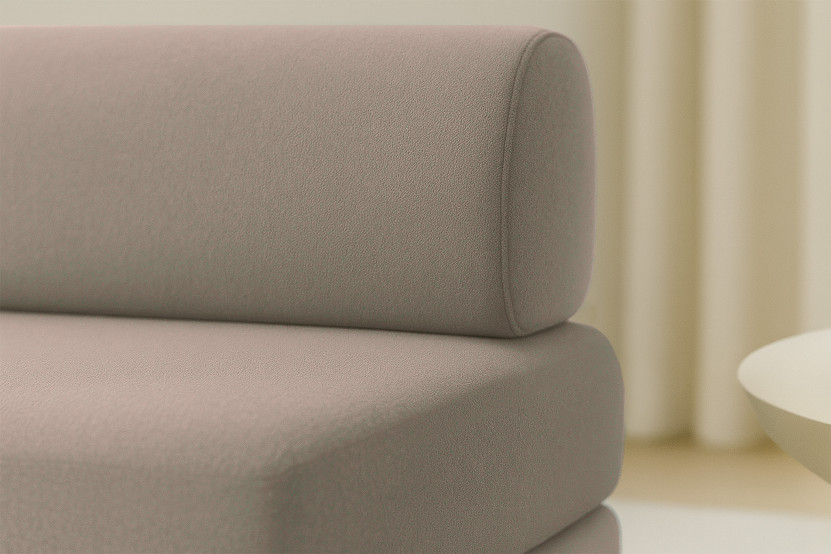 Fauteuil convertible et modulable - Tissu lisse Taupe