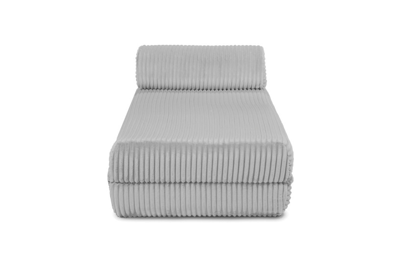 Canapé d'angle convertible 5 places - Velours côtelé XL - Gris clair
