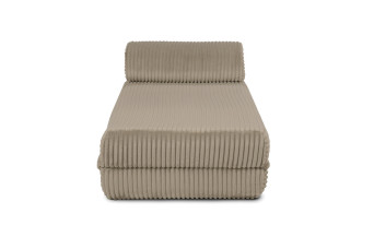 Méridienne convertible et modulable - Velours côtelé XL - Taupe