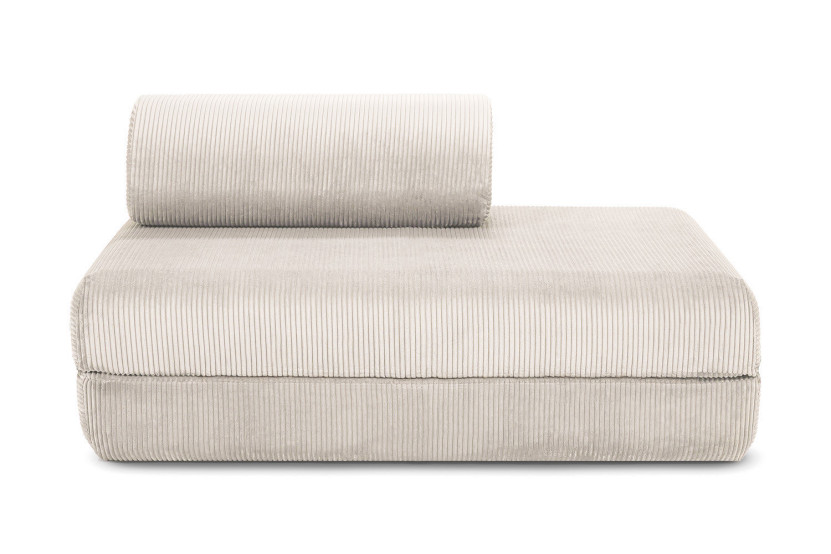 Housse Canapé droit convertible - 2 places - Tissu velours côtelé blanc