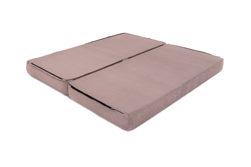 Méridienne convertible et modulable - Velours côtelé - Rose pâle