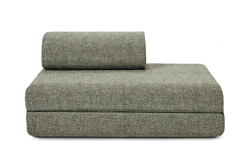 Canapé droit convertible et modulable 2 places - Tissu tweed - Vert