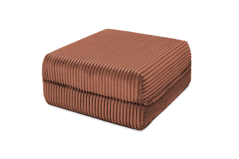 Pouf convertible et modulable - Velours côtelé XL - Terracotta