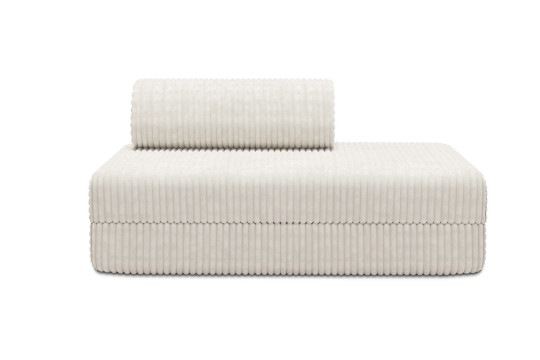 Housse Canapé droit convertible - 2 places - Tissu velours côtelé XL blanc