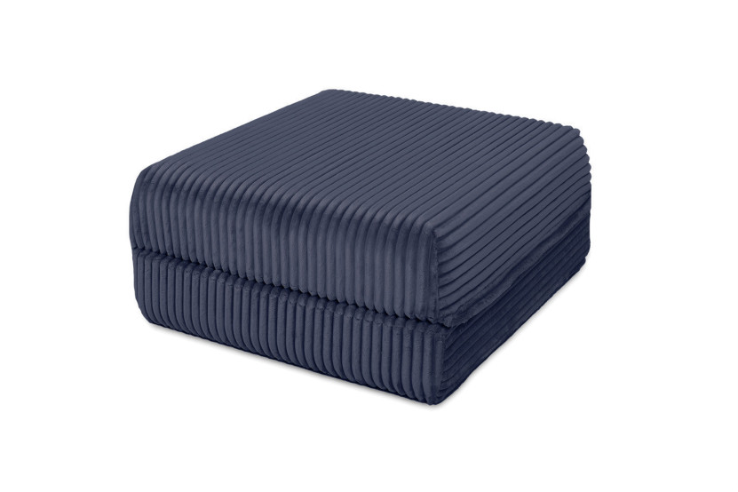 Pouf convertible et modulable - Velours côtelé XL - Bleu