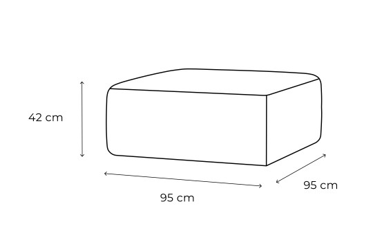 Pouf modulable - Tissu extérieur à rayures, blanc et bleu foncé