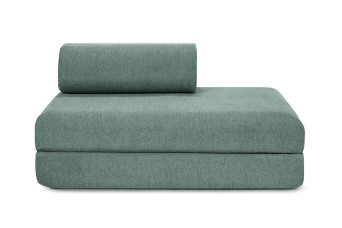 Canapé droit convertible et modulable 2 places - Tissu lisse - Vert