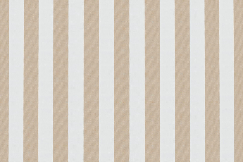 Housse Fauteuil - Tissu imperméable à rayures, blanc et marron