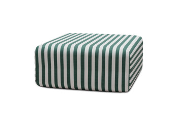 Pouf modulable - Tissu extérieur à rayures, blanc et vert foncé