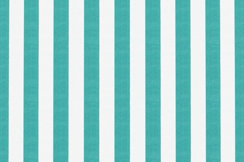 Canapé 3 places modulable - Tissu extérieur à rayures, blanc et bleu turquoise