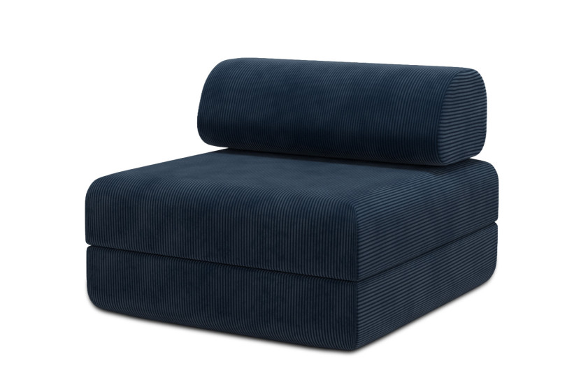 Fauteuil convertible et modulable - Velours côtelé Bleu