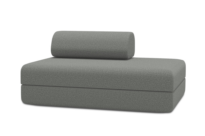 Canapé 2 places convertible et modulable - Tissu lisse Gris
