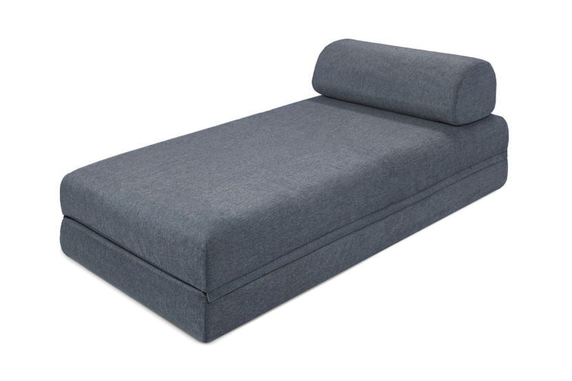Méridienne convertible et modulable - Tissu lisse - Bleu