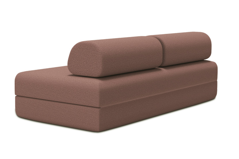 Canapé 3 places convertible et modulable - Tissu lisse Terracotta