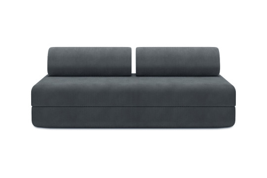 Housse Canapé droit convertible - 3 places - Tissu velours côtelé gris