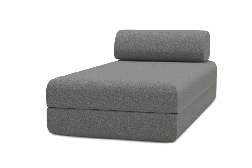 Housse Méridienne convertible - Tissu lisse gris