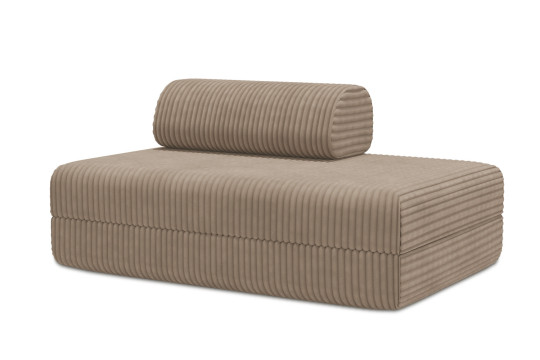 Canapé 2 places convertible et modulable - Velours côtelé XL Marron