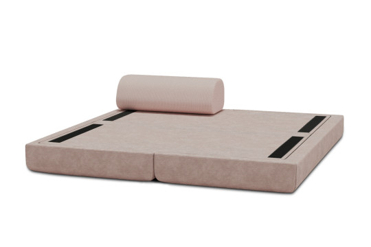 Méridienne convertible et modulable - Velours côtelé Rose pâle