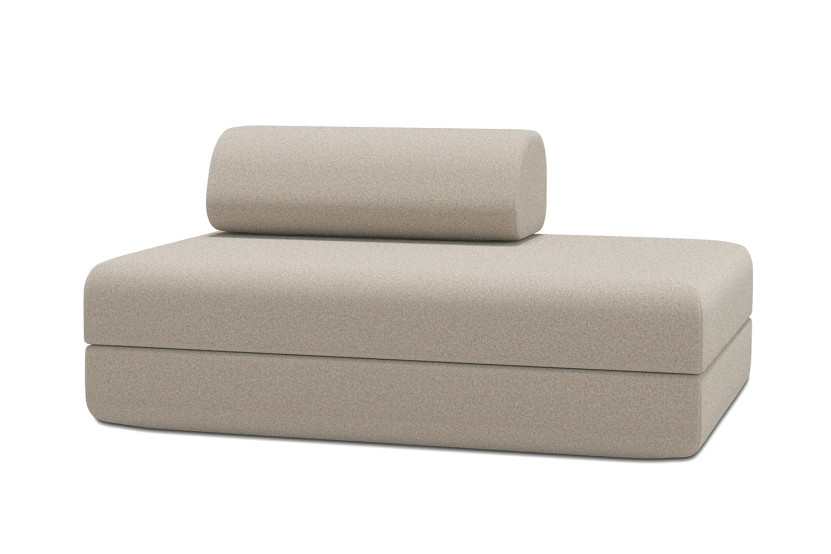 Housse Canapé droit convertible - 2 places - Tissu lisse beige