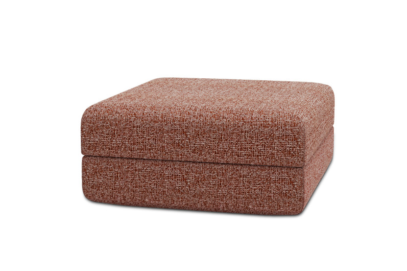 Pouf convertible et modulable - Tissu tweed Rouge