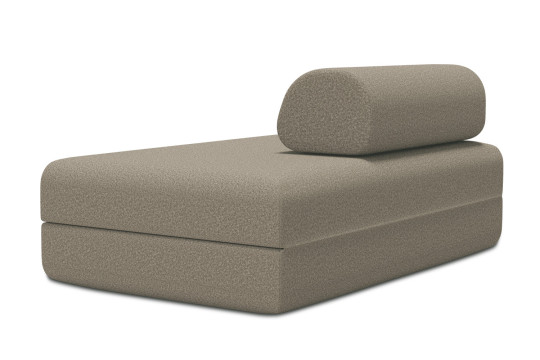 Canapé 2 places convertible et modulable - Tissu lisse Marron